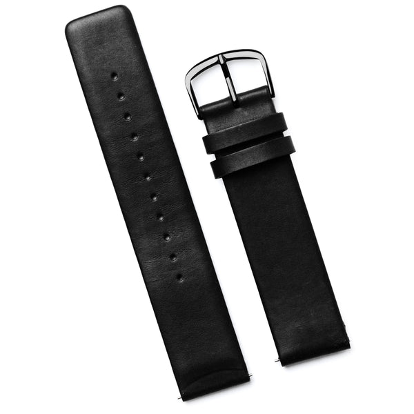 Vegan Leather Black Strap - Black Buckle