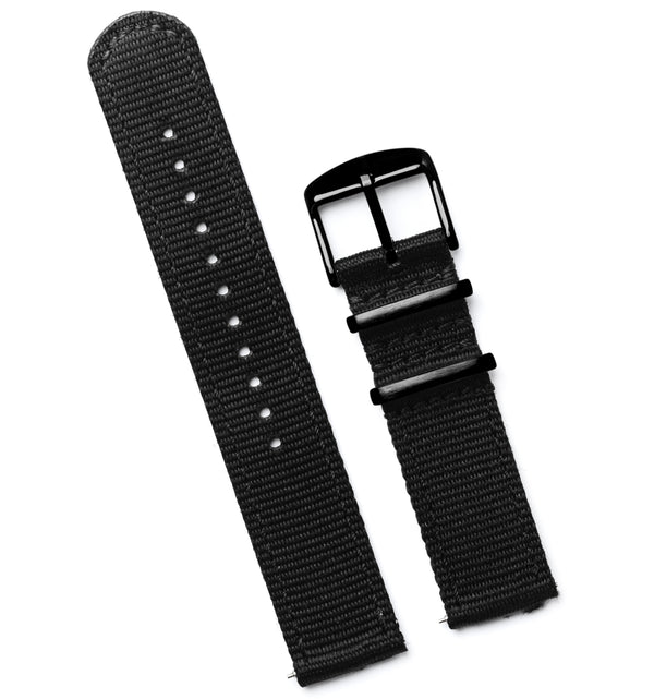 Nylon Black Strap - Black Buckle